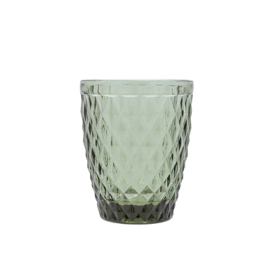 Rauchgraues DIAMOND Trinkglas von Médard de Noblat, elegantes Tischgeschirr, detailreiche Glasur und modernes Design sichtbar