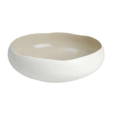 Weiße mittelgroße OSLO LINEN Schüssel von Médard de Noblat, elegantes Geschirr für den Tisch, aus hochwertigem Porzellan.