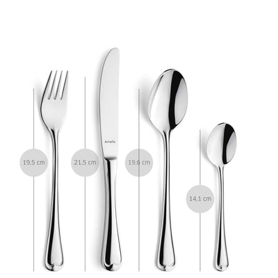 Elegantes Amefa Besteckset 24-teilig mit Messer, Gabel, Löffel und Teelöffel, aus Edelstahl, für festliche Anlässe