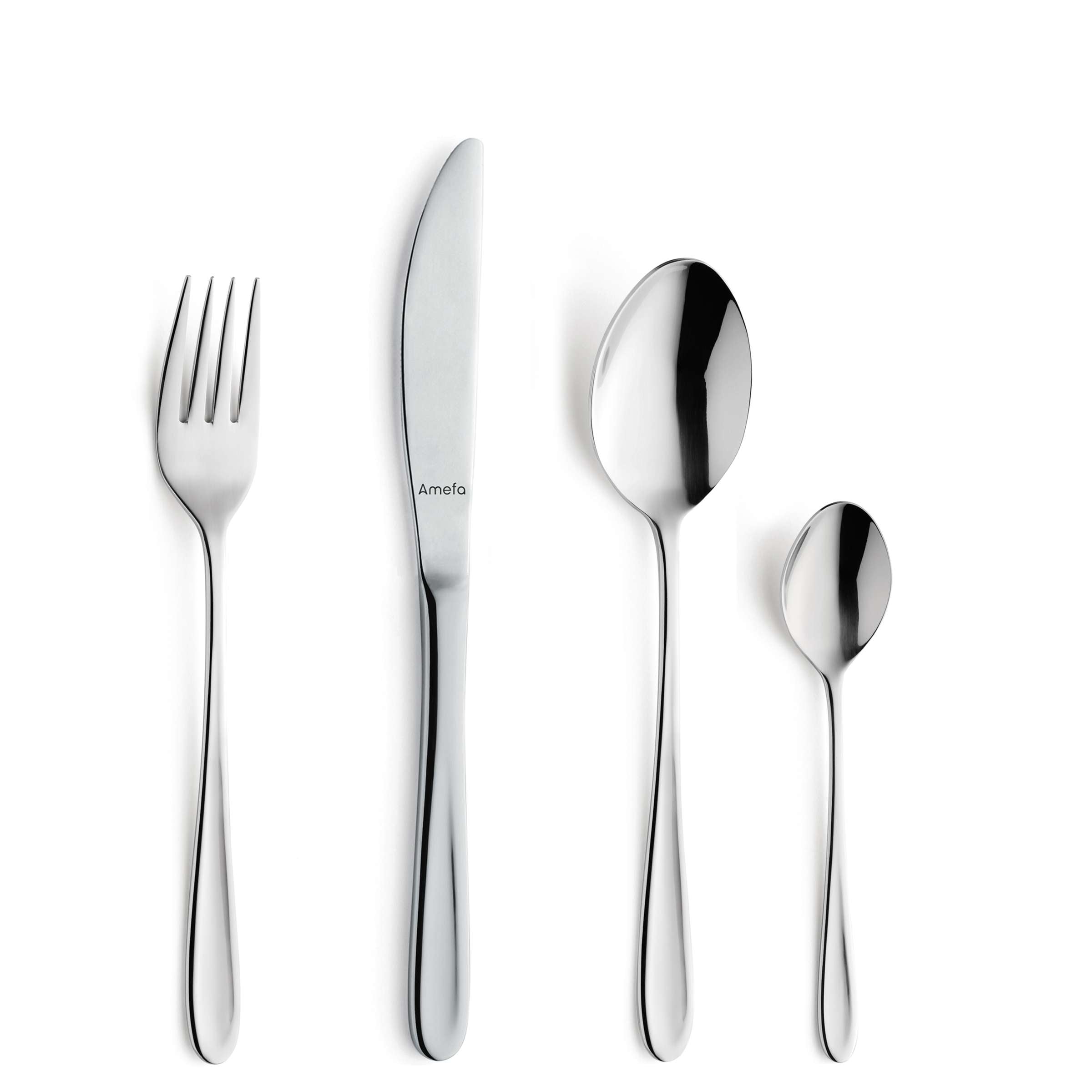 Amefa Monaco Besteckset, 24-teilig, Edelstahl, Besteck mit Messer, Gabel, Löffel für vier Personen, elegante Essbestecke