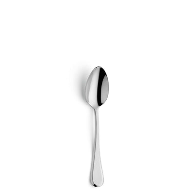 Amefa DRIFT Besteckset 24-teilig mit Messer, Gabel, Löffel aus Edelstahl, ordentlich auf einem weißen Teller.