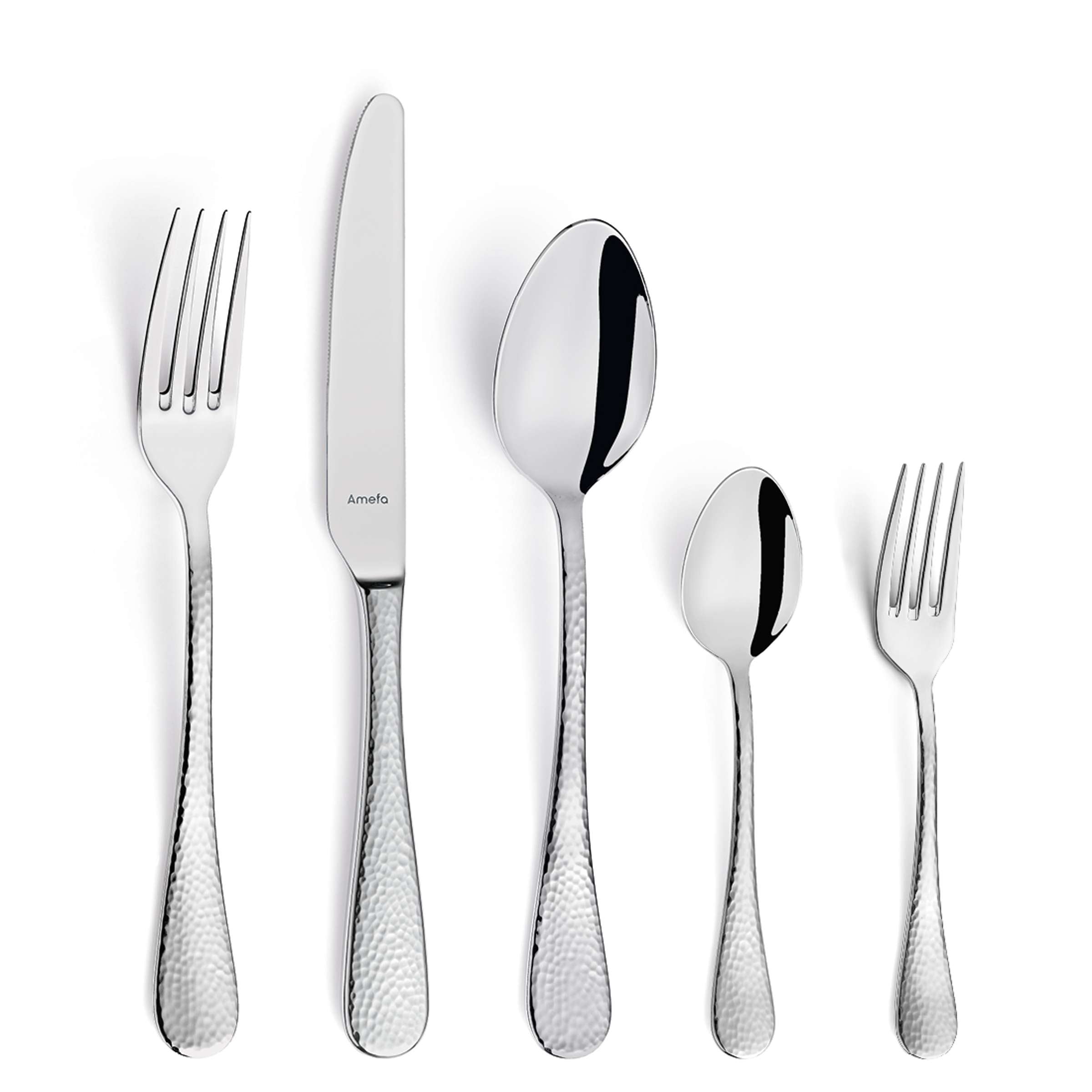 Amefa Sierra Besteckset, 30-teilig, Edelstahl, Messer, Gabeln, Löffel, modernes Design, für den täglichen Gebrauch