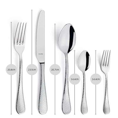 Amefa SIERRA Besteckset 30-teilig mit Messer, Gabel, Löffel aus Edelstahl, elegant und modern gestaltet.