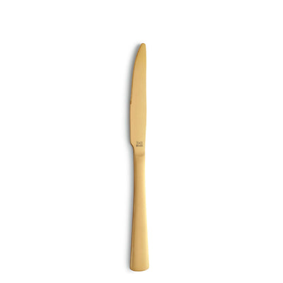 Beckmann & Rommerskirchen PADINA 16-teiliges Besteckset, PVD champagner mattiert, Messer, Gabeln, Löffel auf weißem Hintergrund