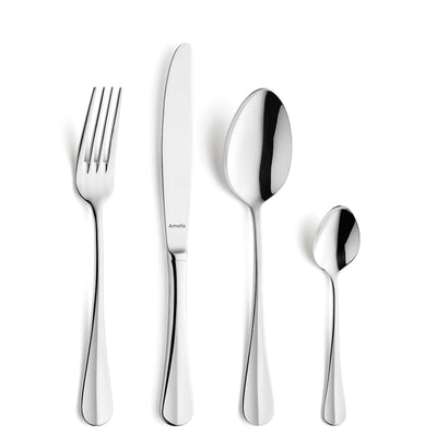 Amefa Baguette Besteckset, 24-teilig, Edelstahl, Messer, Gabeln, Löffel, elegantes Besteck für den Esstisch