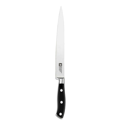 Sabatier Trompette Filetiermesser, Küchenmesser mit schmaler Klinge für Fisch und Fleisch, auf Holzbrett liegend