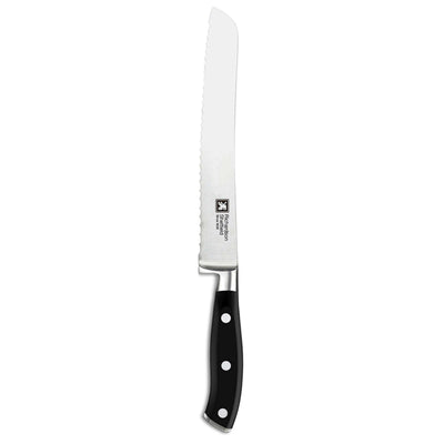 Sabatier Trompette Brotmesser, Küchenmesser mit scharfer Klinge, perfekt zum Schneiden von Brot, auf einem Schneidebrett liegend