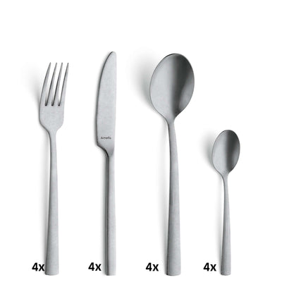 Vintages MANILLE Besteckset, 16-teilig, Besteck aus Edelstahl von Amefa, mit Messer, Gabel, Löffel und Teelöffel.
