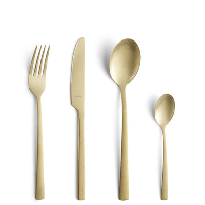 16-teiliges MANILLE Besteckset von Amefa mit PVD champagner Finish im Vintage-Stil, aus hochwertigem Cutlery-Set.