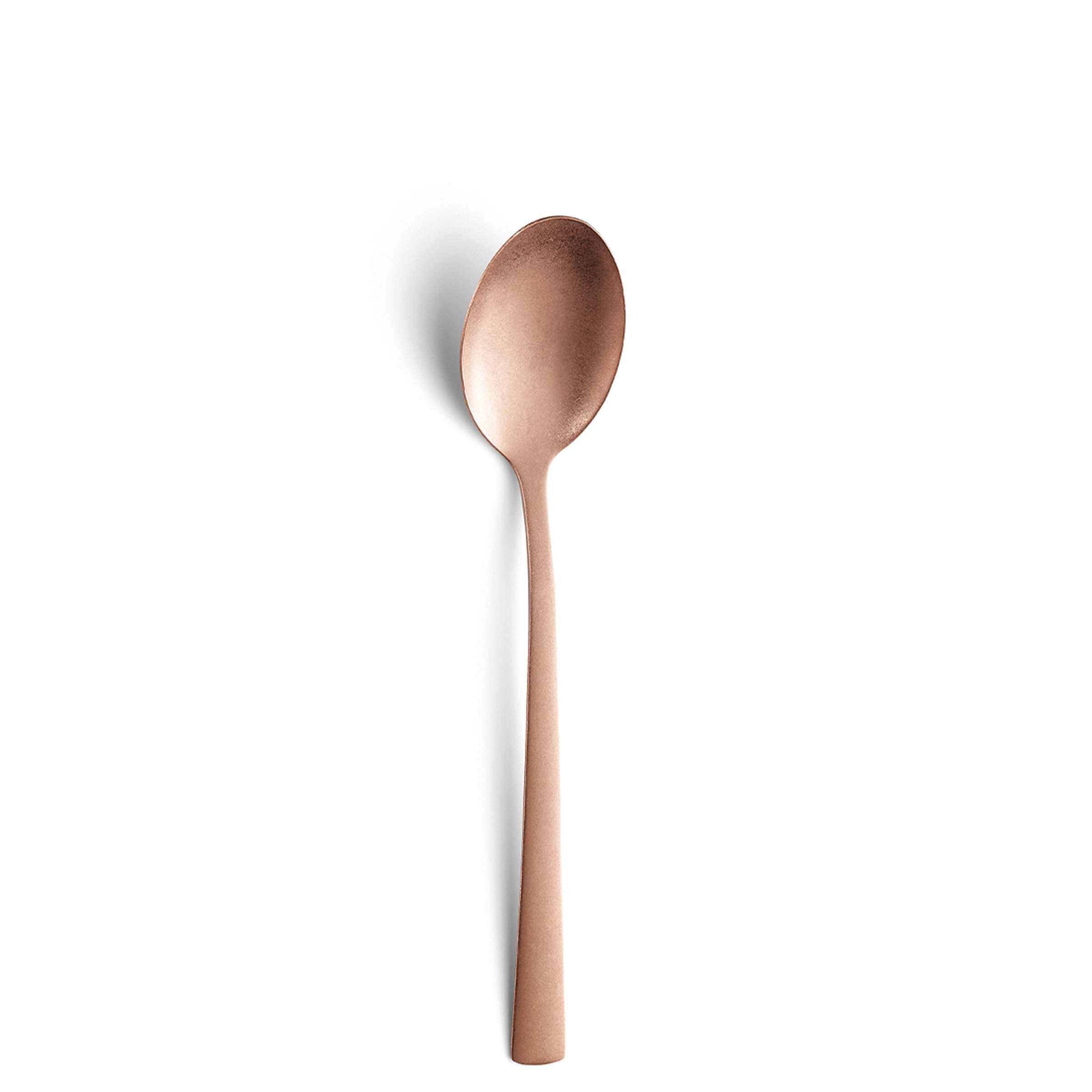 Amefa MANILLE Besteckset aus 16 Teilen mit PVD kupferfarbener Vintage-Optik, Messer, Gabeln und Löffel auf weißem Hintergrund