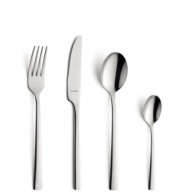 Amefa Manille Besteckset, 24-teilig, mit Messer, Gabel, Löffel und Teelöffel, elegant und modern für den täglichen Gebrauch