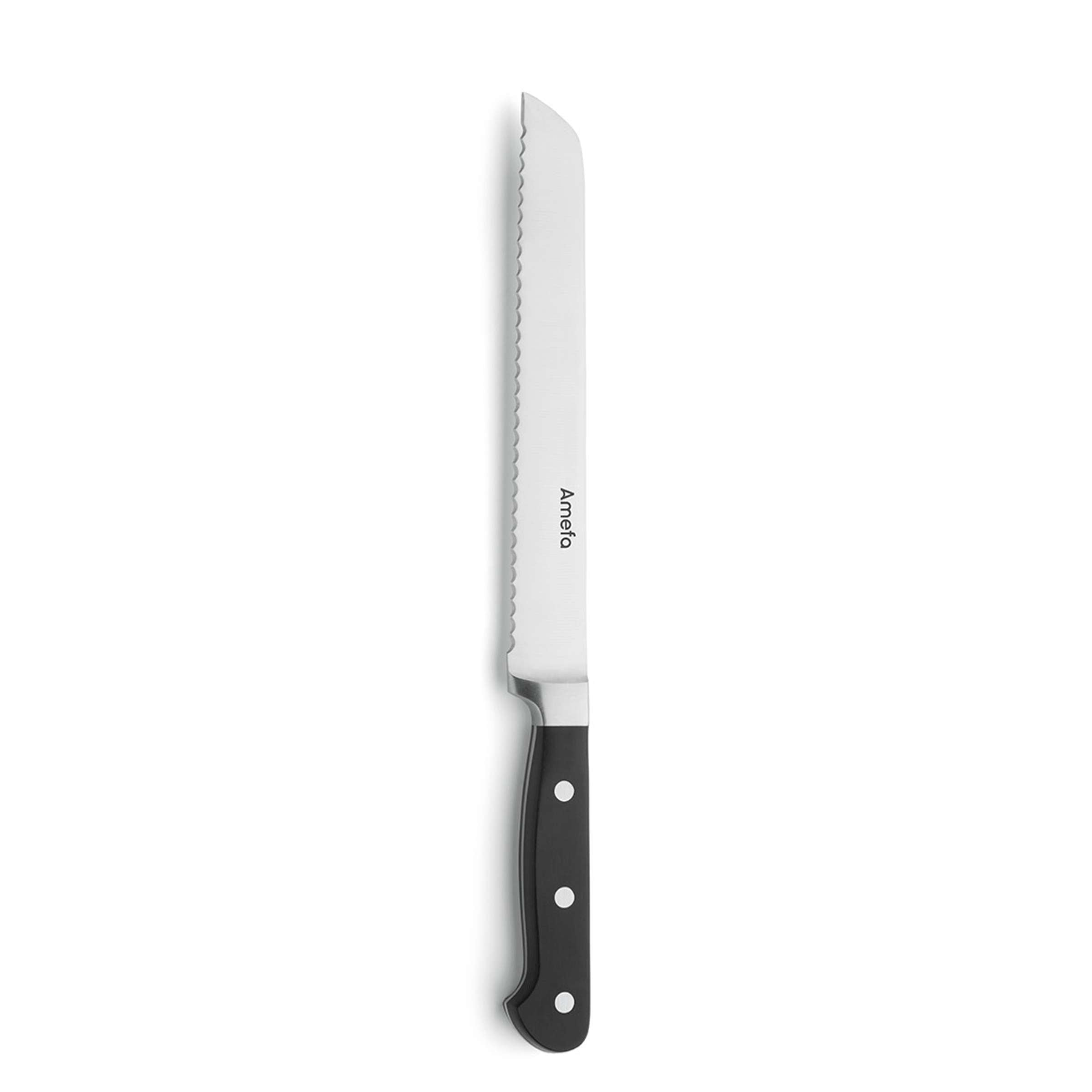 Premium Brotmesser von Amefa, scharfes Küchenmesser mit Holzgriff, perfekt zum Schneiden von Brot und Gebäck.