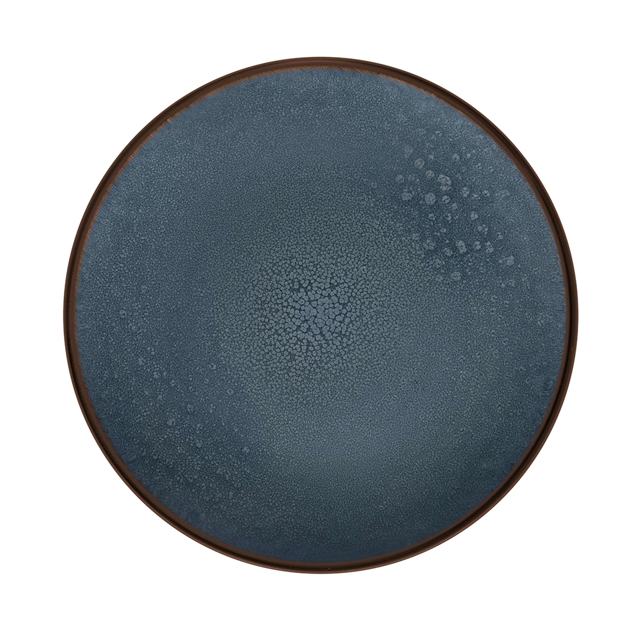Feining Indigo Speiseteller aus Porzellan von Médard de Noblat, elegante Tellerschale mit blauer Indigo-Musterung.
