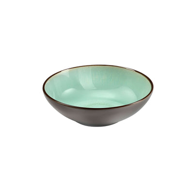 Feeding Jade Salatteller von Médard de Noblat, elegantes Geschirr für Salate mit grüner und blauer Glasur, Tafelgeschirr aus Keramik