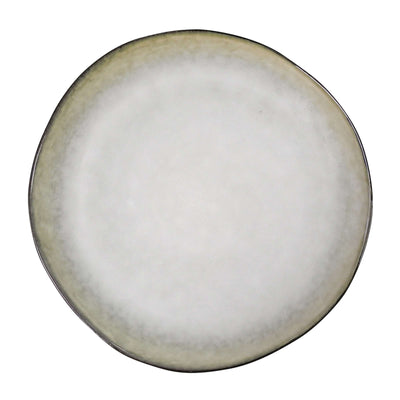 Grauer und weißer Speiseteller von Médard de Noblat, Shadow Nacre, elegante Tischware aus Keramik