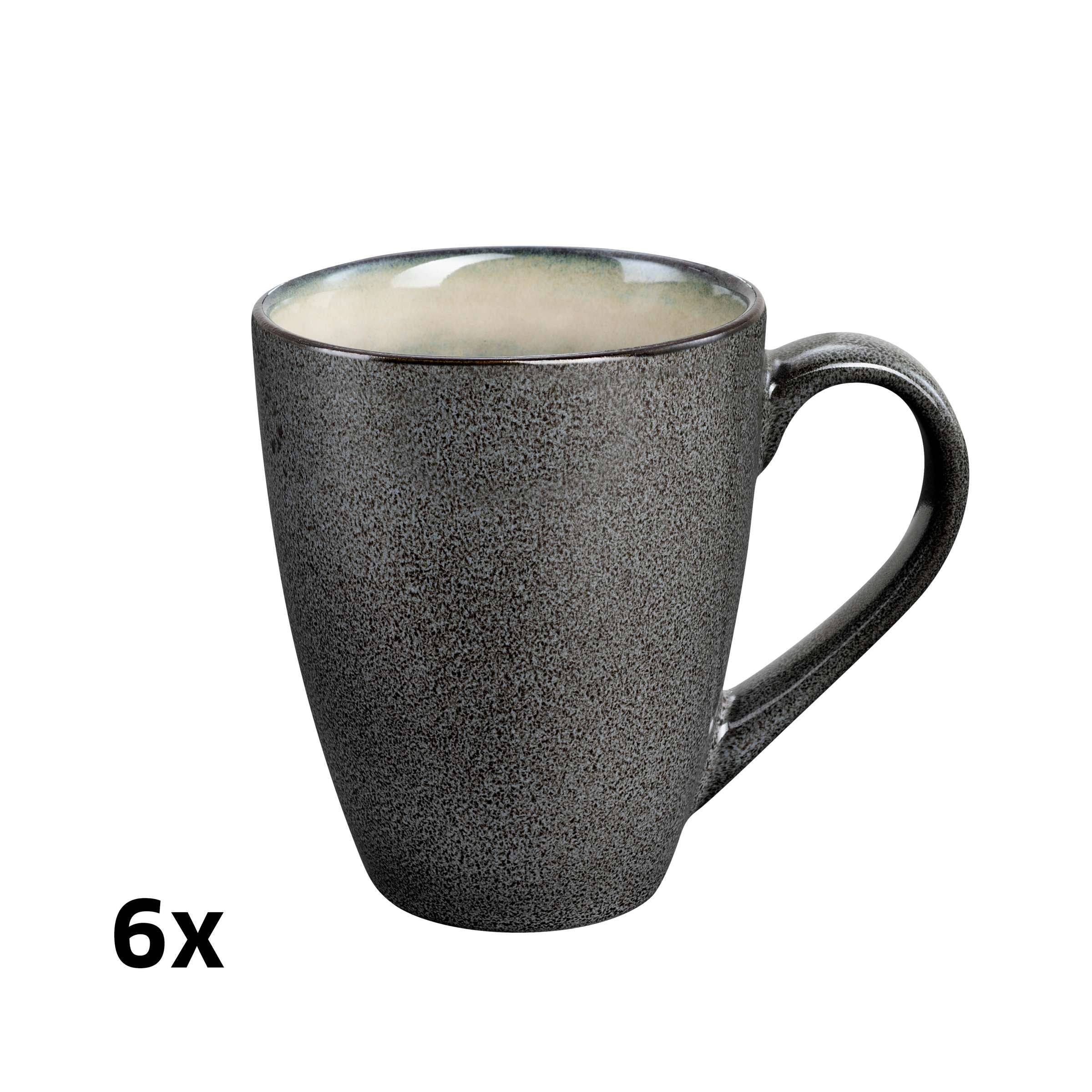 Grauer und weißer Shadow Nacre Becher von Médard de Noblat, elegante Tischware mit glänzender Oberfläche.