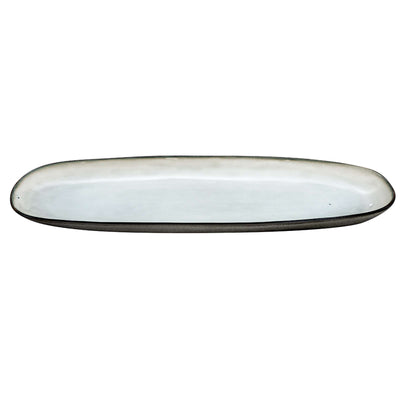 Graue und weiße Servierplatte von Médard de Noblat, elegante Tischware für das Servieren von Speisen.