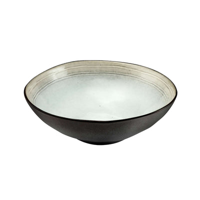 Graue und weiße Salatschüssel von Médard de Noblat, Shadow Nacre, elegantes Geschirr für Salate und Servieren