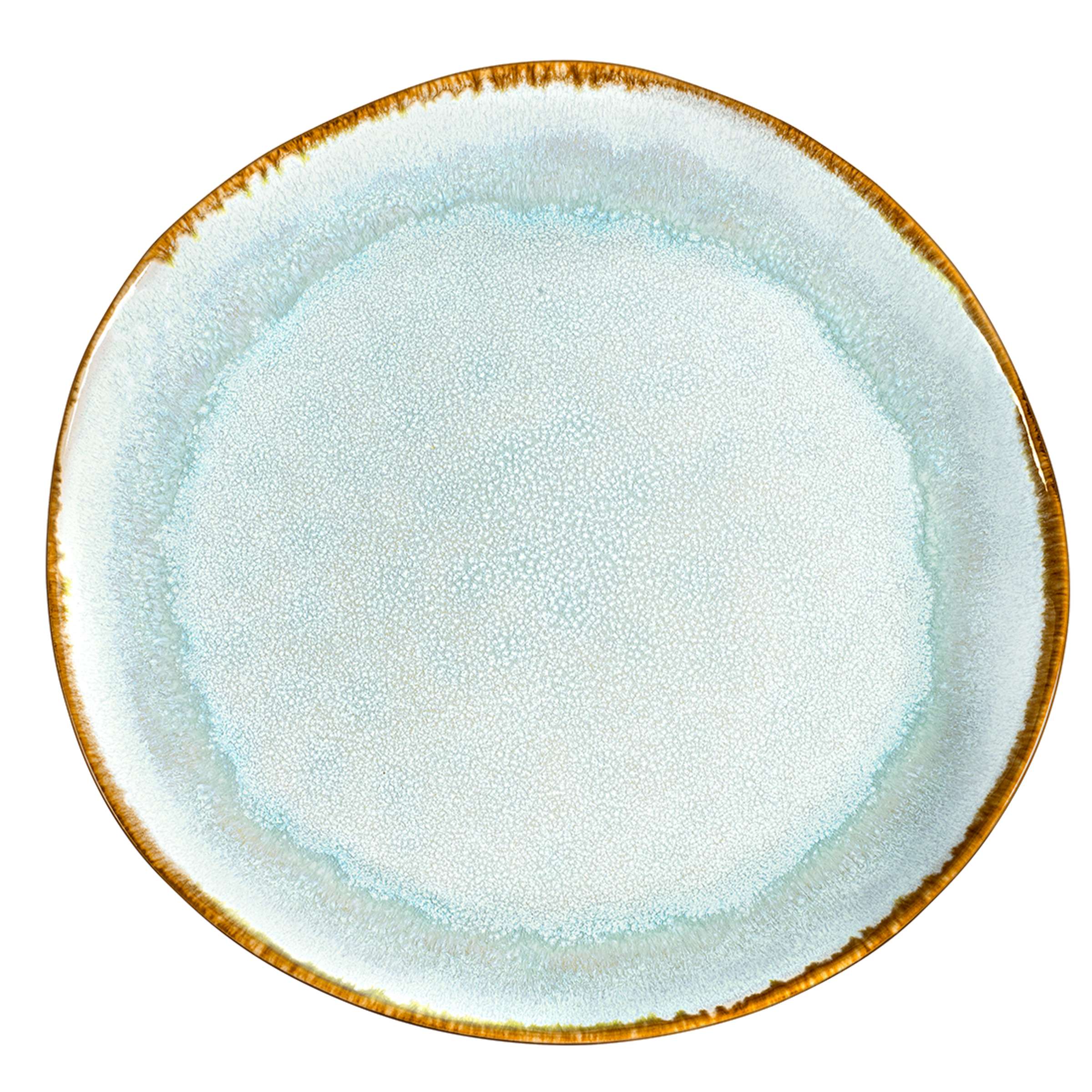 Blauer und grauer Speiseteller aus der Shadow Aqua Reihe von Médard de Noblat, elegantes Geschirr für den Tisch.