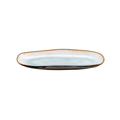 Kleine blaue und graue Servierplatte aus der Shadow Aqua Serie von Médard de Noblat, stilvoll für Tischdekoration.