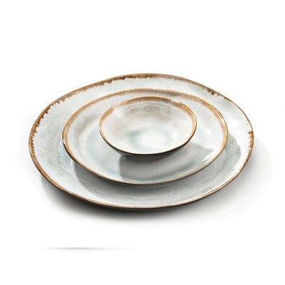 Große blaue und graue Servierplatte von Médard de Noblat, elegante Tischware für Präsentation und Servieren.