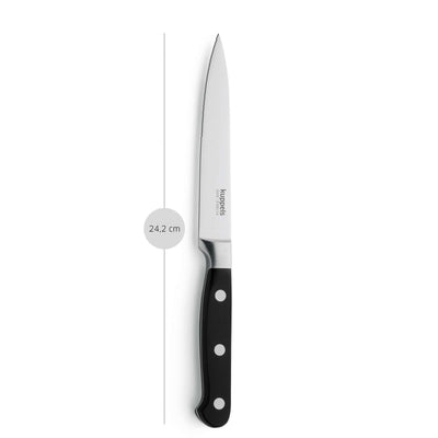 Kuppels SOLID Tomatenmesser, Küchenmesser mit scharfer Klinge zum Schneiden von Tomaten, auf heller Oberfläche liegend