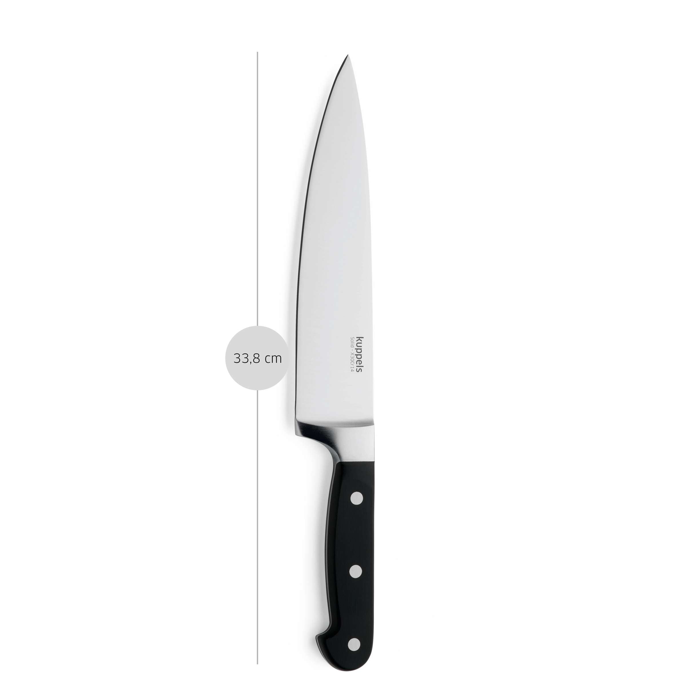 Kuppels SOLID Kochmesser, scharfes Küchenmesser mit Edelstahlklinge und ergonomischem Griff, für präzises Schneiden in der Küche
