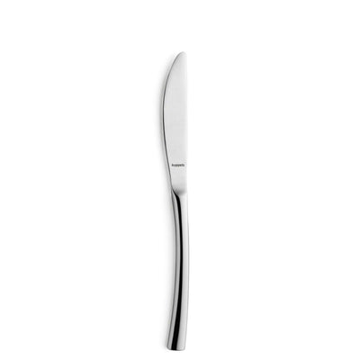 Elegantes Kuppels SOUL Besteckset 24-teilig mit Messer, Gabel, Löffel aus Edelstahl auf weißem Hintergrund.