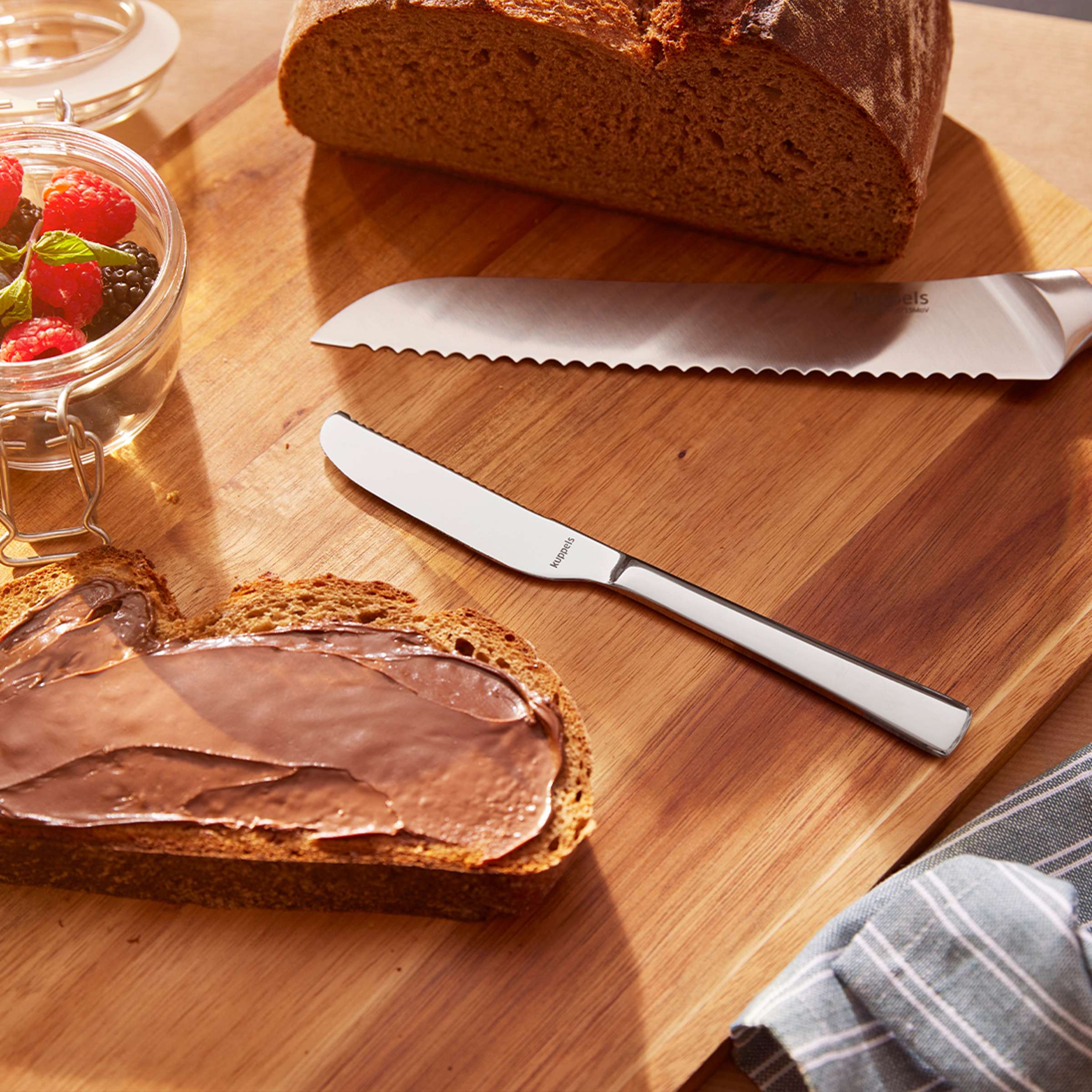 Kuppels Butterstreicher Set aus 2-teiligem Besteck, elegante Buttermesser und Streicher für den Tisch in hochwertiger Ausführung