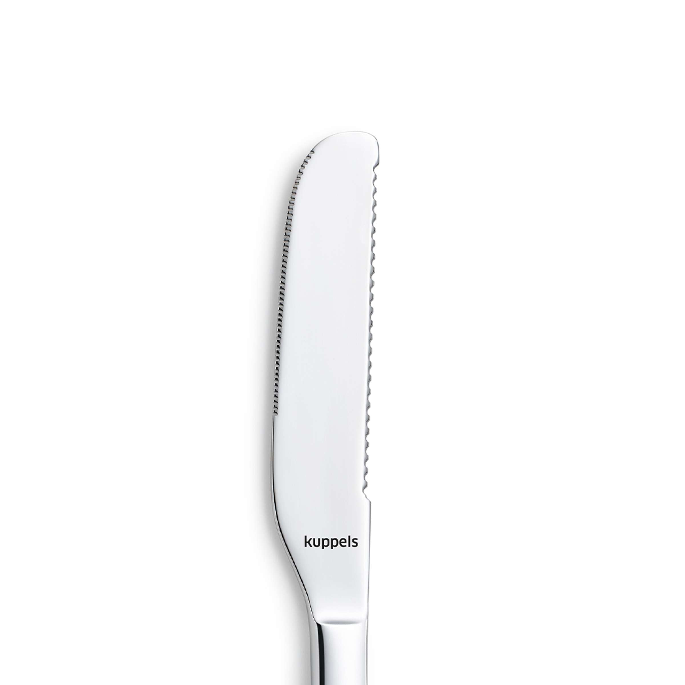 Kuppels Butterstreicher Set, 2-teilig, Edelstahl Besteck für Butter und Käse, elegante Küchenutensilien, Nahaufnahme