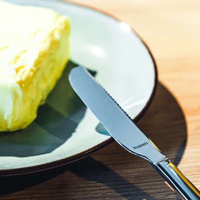 Zweitesiliges Kuppels Butterstreicher Set, Messer und Gabel aus Edelstahl, für Butter und Aufstriche, elegantes Küchenzubehör