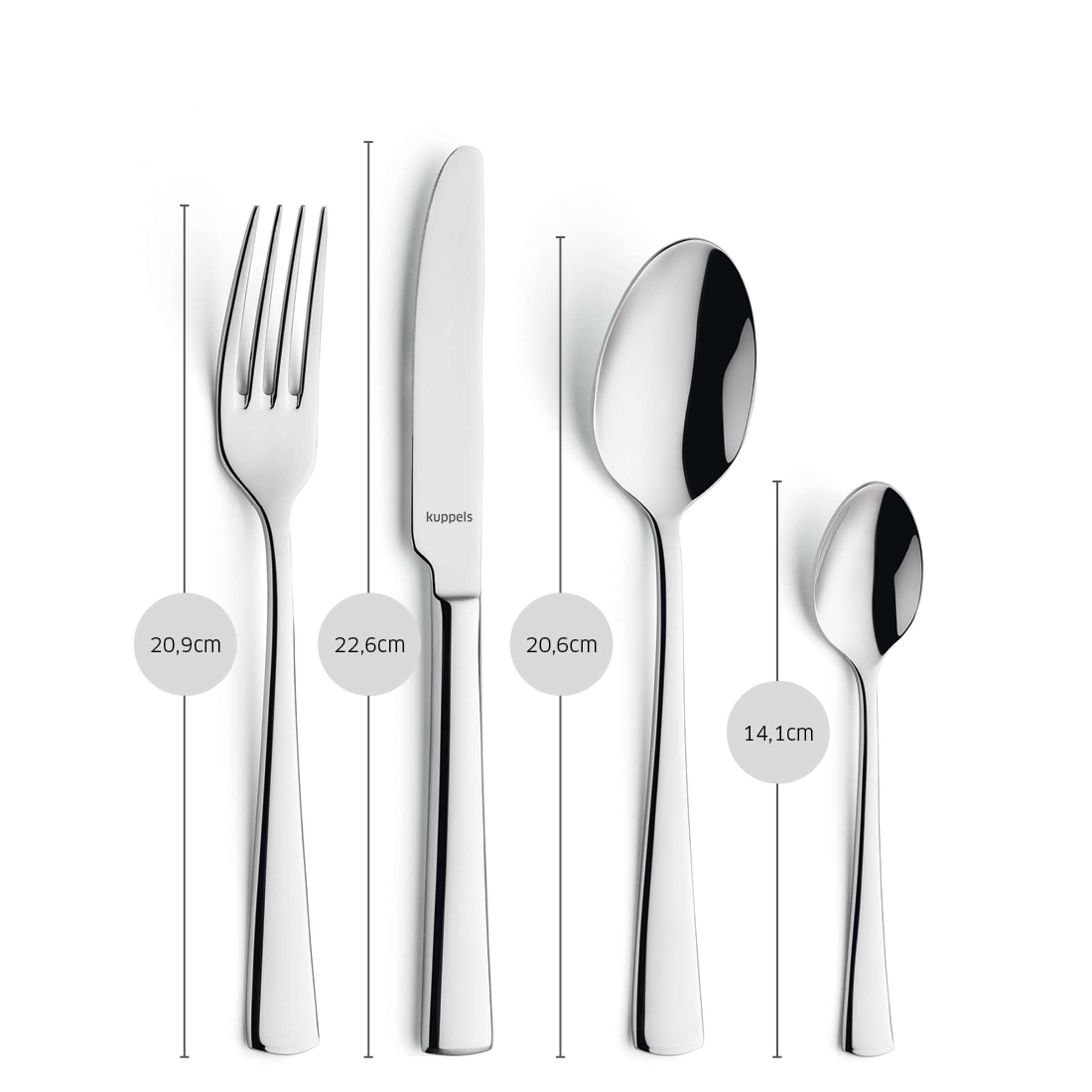 Kuppels Flair Besteckset aus 24 Teilen, Messer, Gabeln, Löffel, elegant und hochwertig für den täglichen Gebrauch