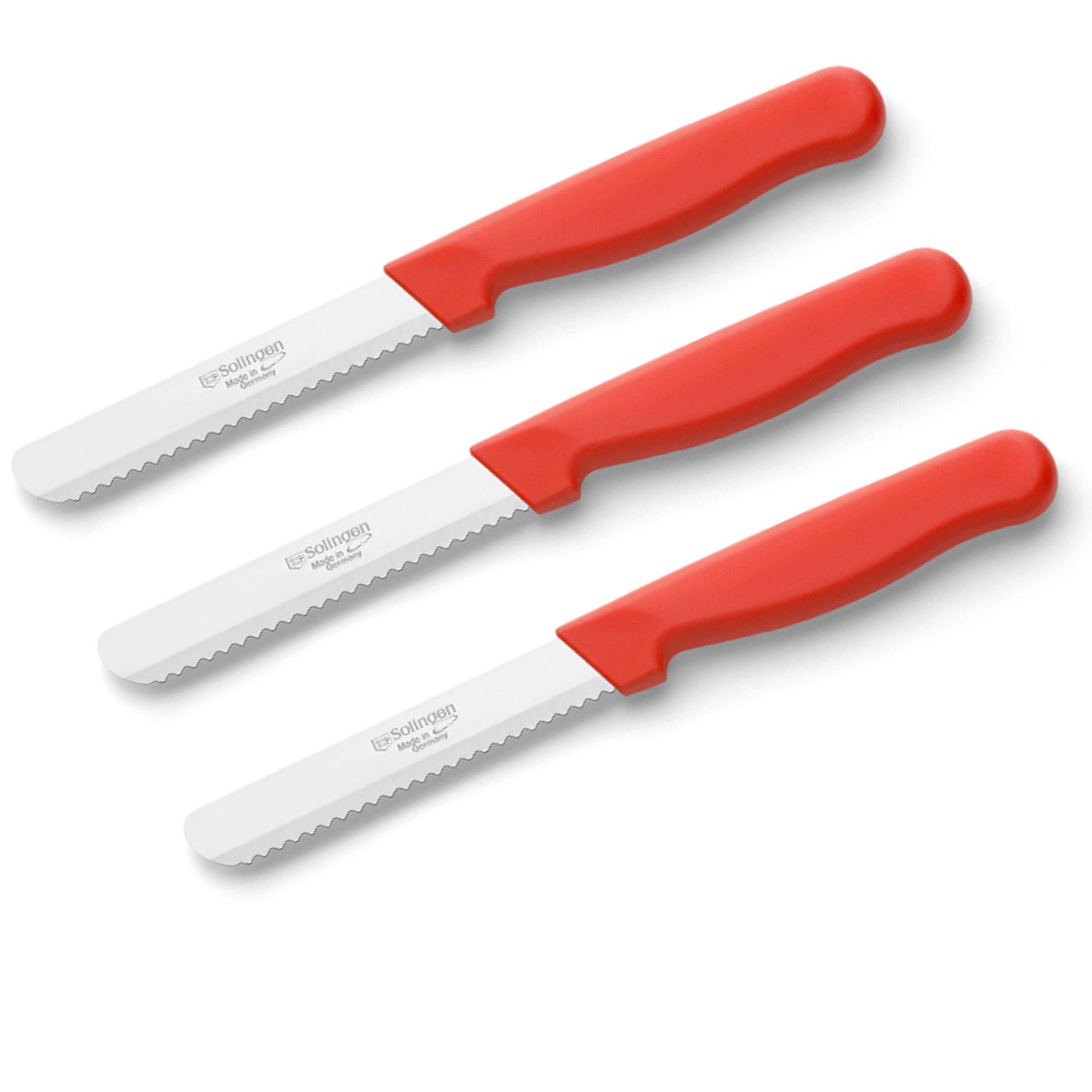 Kuppels Brotmesser Set mit drei Küchenmessern, scharfe Brotmesser und Küchenmesser für frisches Backen und Schneiden.
