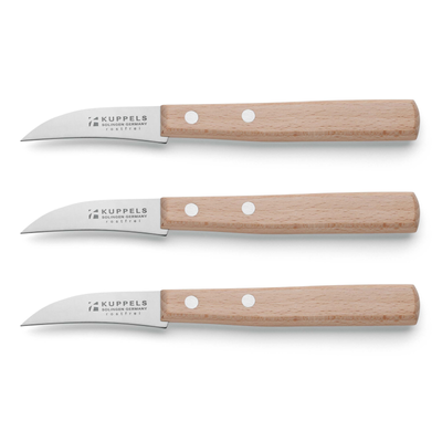 Dreiteiliges Schälmesserset von Kuppels, Küchenmesser für Schneiden und Schälen, mit scharfen Klingen und ergonomischen Griffen