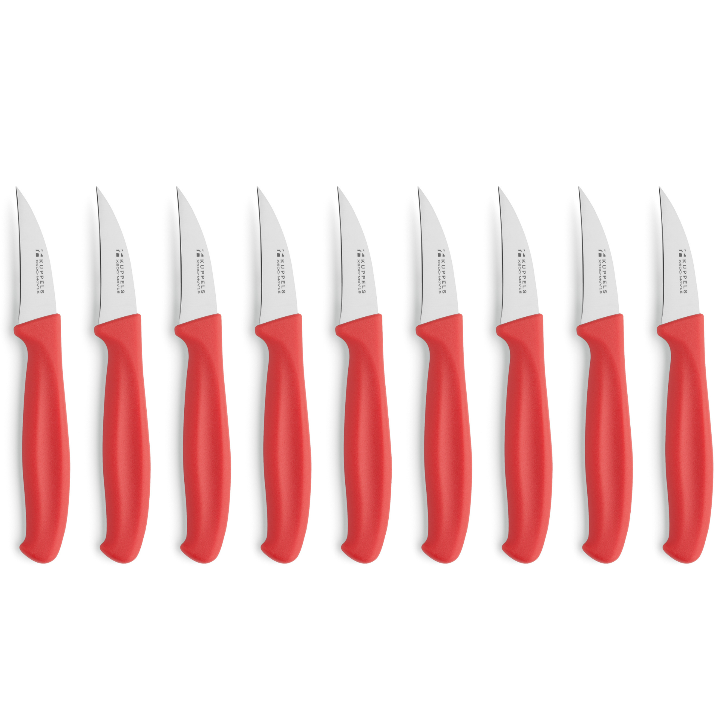 KITCHEN LINE Schälmesser Set, 9-teilig, scharfe Küchenmesser von Kuppels, mit verschiedenen Klingen für präzises Schälen und Schneiden