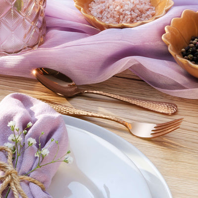 30-teiliges CRYSTAL Besteckset von Kuppels Home aus PVD rosé, modernes Edelstahl-Geschirr für elegante Tischdekoration