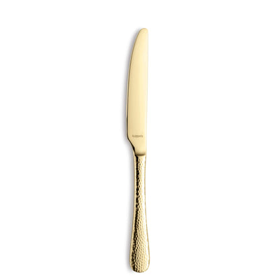 Elegantes CRYSTAL Besteckset 30-teilig von Kuppels Home in Champagner PVD, besteht aus Messer, Gabeln und Löffeln.
