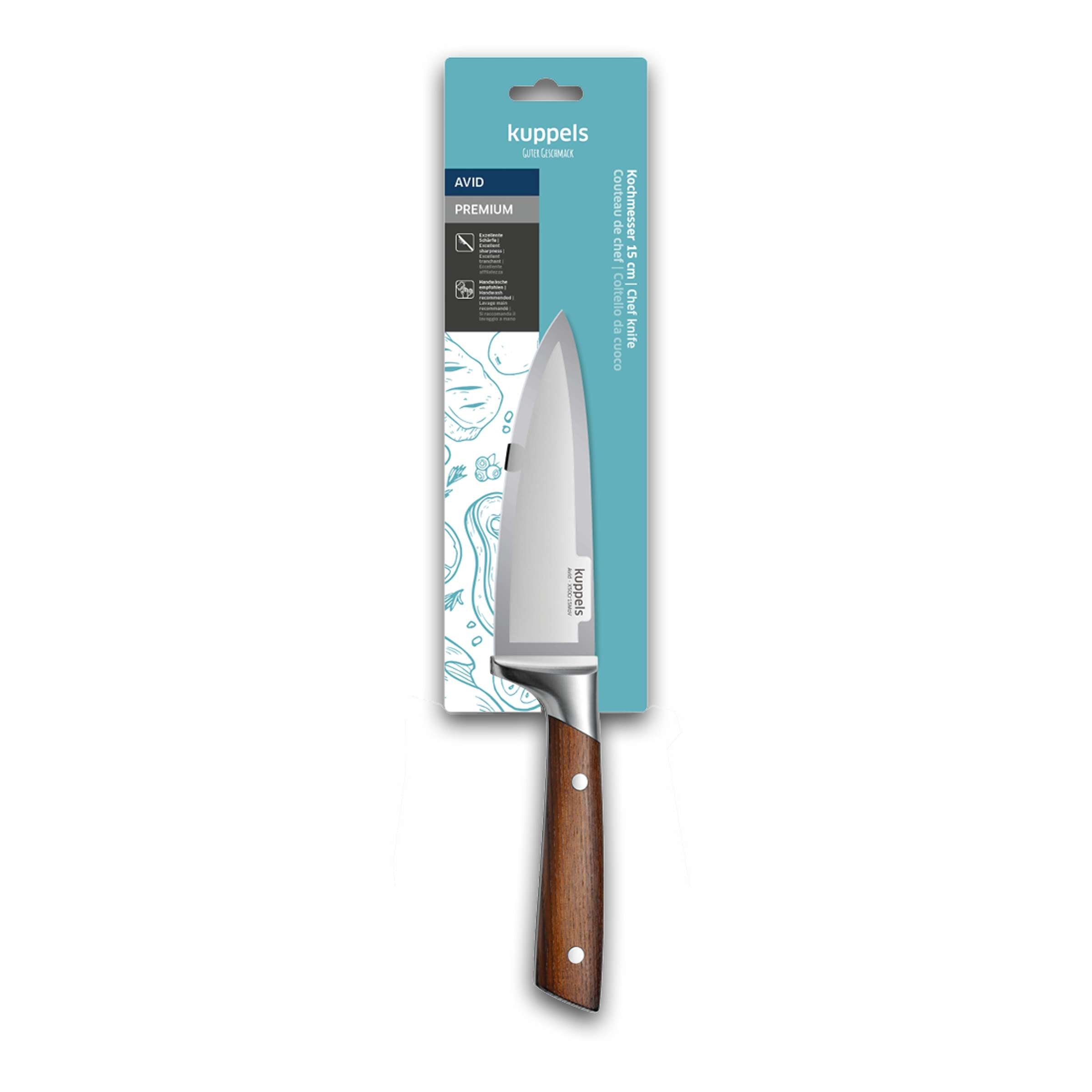 Küchenmesser von Kuppels, AVID Kochmesser, in Verpackung, scharfes Küchenmesser für präzises Schneiden