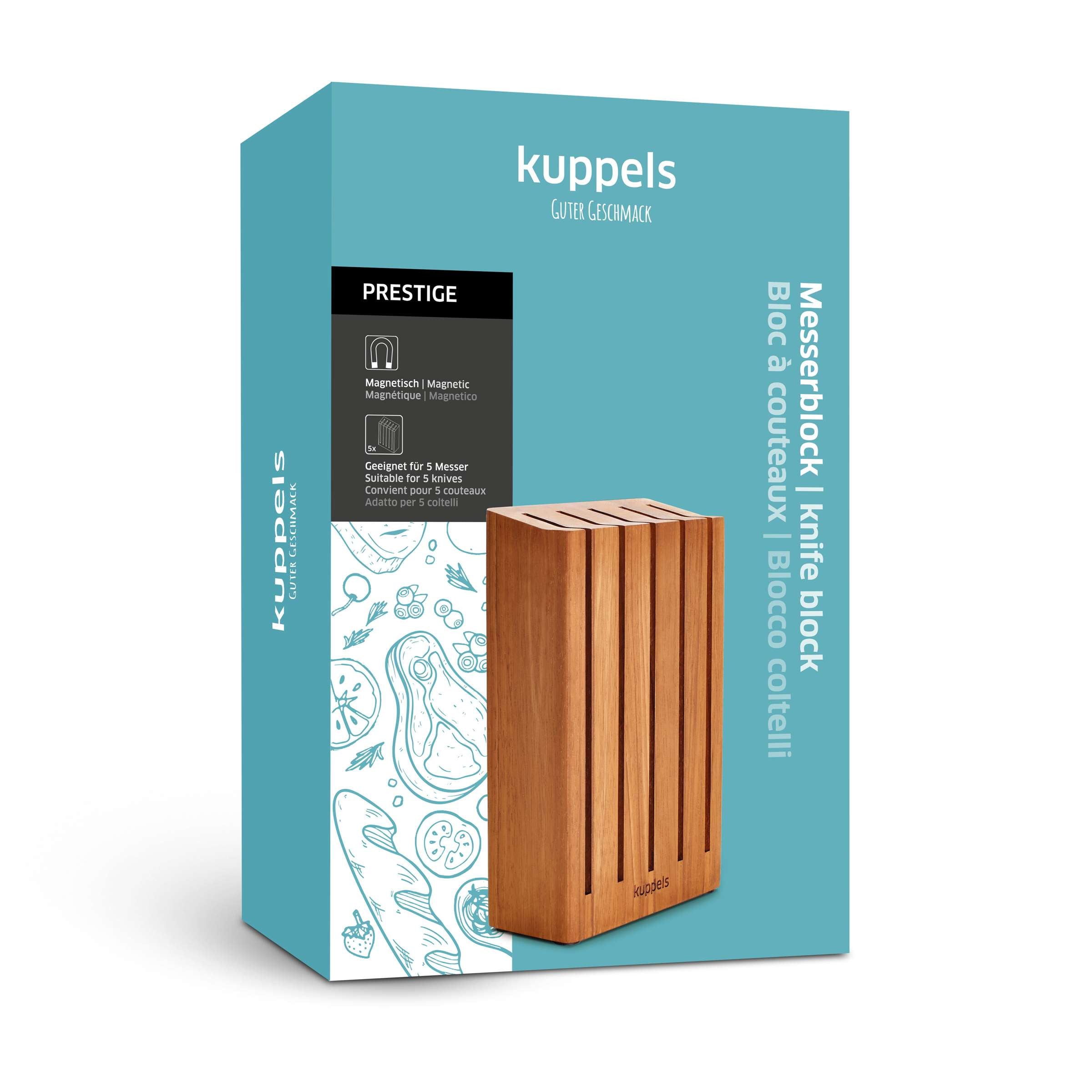 Magnetischer Messerblock von Kuppels mit transparentem Verpackung, hält Messer sicher und ordentlich.