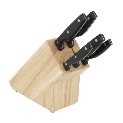 Kuppels Sharp Line Edition Messerblock mit fünf Messern, schwarzes Holzdesign, sichere Aufbewahrung für Küchenmesser