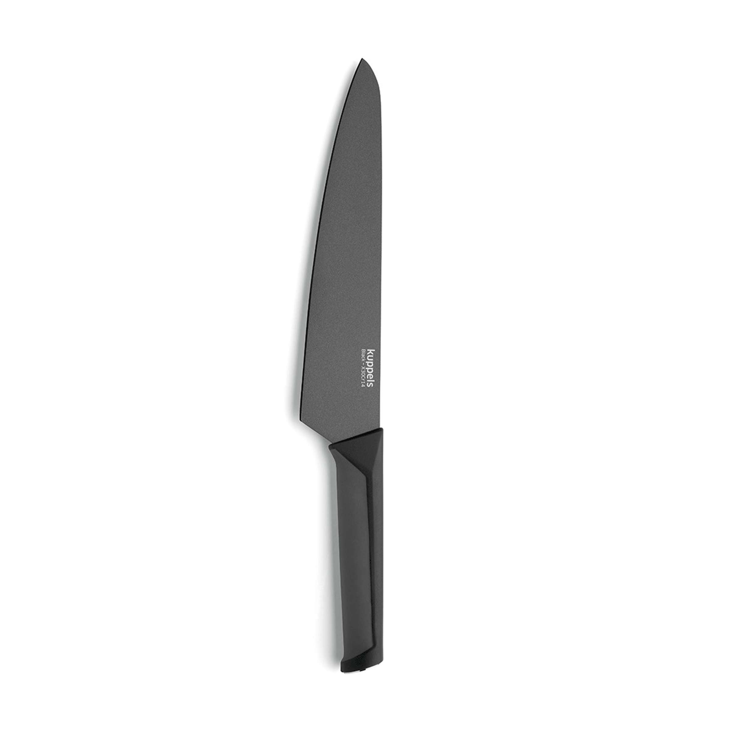 Schwarzes Kuppels Kochmesser Küchenmesser mit scharfer Klinge, ideal zum Schneiden und Zubereiten in der Küche.