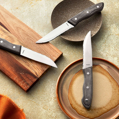 Schwarzes SELECTION Steakmesser Set von Kuppels, 3-teilig, mit scharfen Klingen und schwarzen Griffen, perfekt für Steakgenuss.