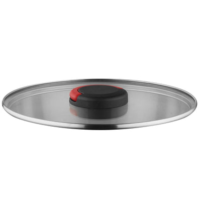 Kuppels QUICK CLACK PRO Glasdeckel 24 cm für Töpfe und Pfannen, transparenter Deckel mit Edelstahlrand