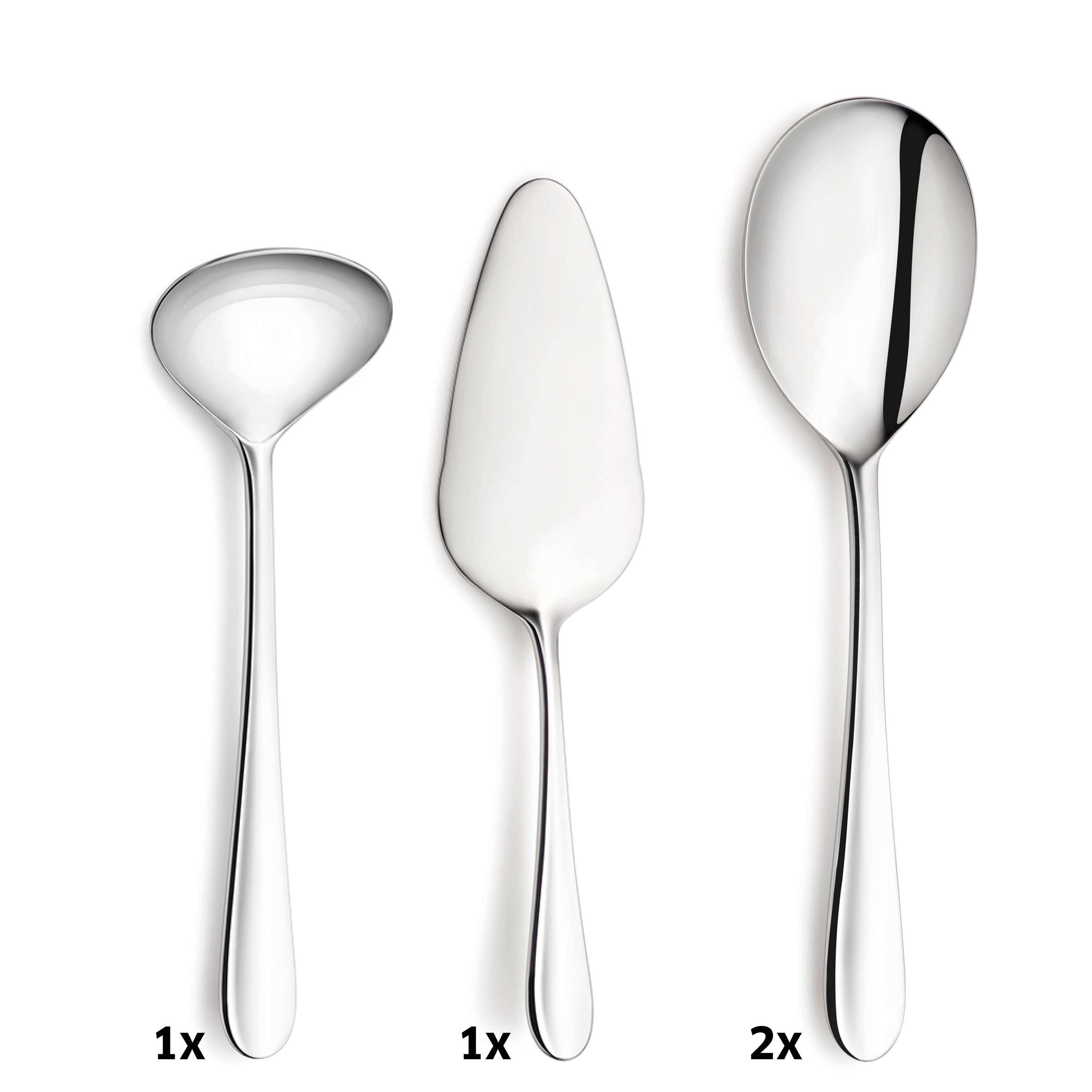 Kuppels TRIVO Besteckset 45-teilig, Edelstahl, Messer, Gabeln, Löffel, elegantes Geschirr für den Tisch