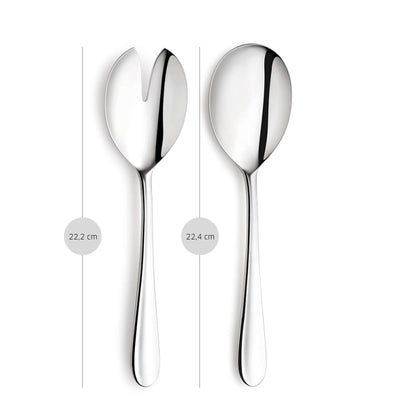 Kuppels TRIVO Besteckset 45-teilig mit Messer, Gabel, Löffel und Teelöffel aus Edelstahl, elegant auf weißem Hintergrund.