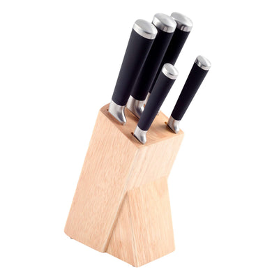 Kuppels TOUCH Messerblock 5-teilig aus Holz mit scharfen Küchenmessern und Platz für Aufbewahrung, modernes Design