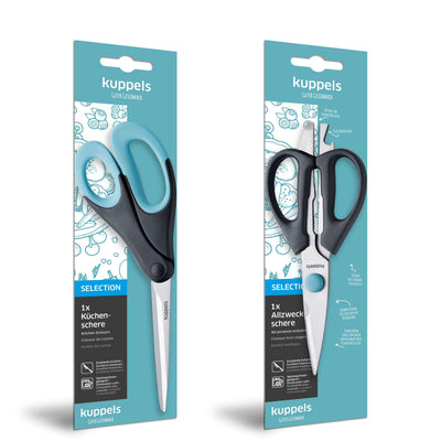 Kuppels Haushaltsschere, 2-teilig, Küchenmesser-Set, in Verpackung, scharfe Schneide, hochwertiges Küchenwerkzeug