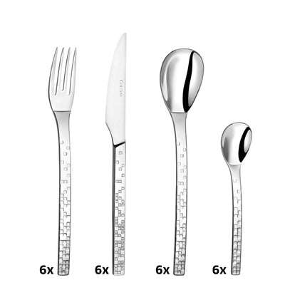 PIX'ELLE 3D ensemble de couverts 24-pièces