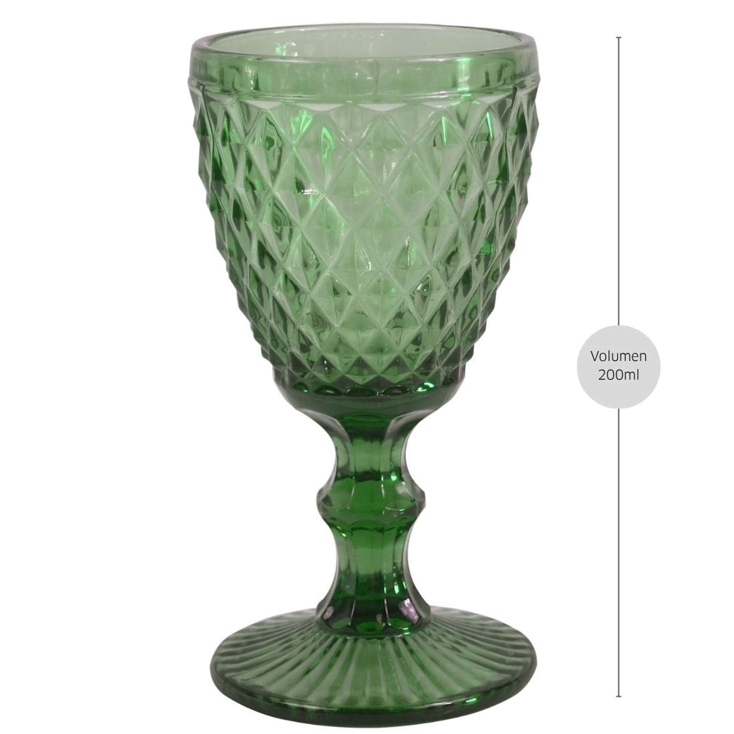 Grünes Weinglas von Médard de Noblat, aus der DIAMOND-Serie, stilvolles Tischgeschirr mit elegantem Design.