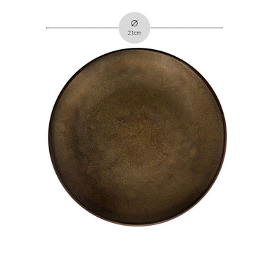 Dessertteller von Médard de Noblat aus der Feeling Bronze Serie, elegant und dekorativ für stilvolle Esstische.